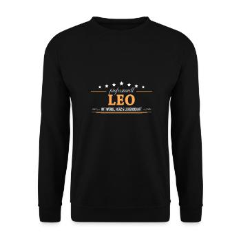 Professionell Leo Name Vorname - Unisex Pullover - Schwarz - Vorne - Alina (178cm) & Michal (187cm)