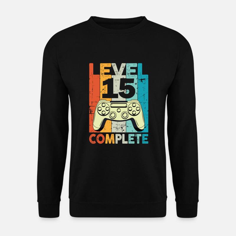Level 15 Complete Gaming Birthday - Unisex Sweatshirt - black