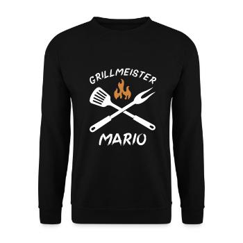 Grillmeister Mario - Unisex Pullover - Schwarz - Vorne - Alina (178cm) & Michal (187cm)