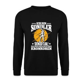 Sondeln Sondel Metalldetektor Schatzsuche - Unisex Pullover - Schwarz - Vorne - Alina (178cm) & Michal (187cm)