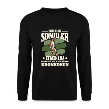 Sondeln Sondel Metalldetektor Schatzsuche - Unisex Pullover - Schwarz - Vorne - Alina (178cm) & Michal (187cm)