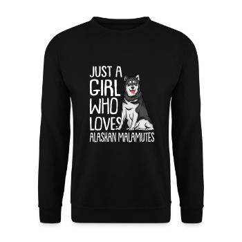 Alaska Malamute Chiens Cadeaux - Sweat-shirt Unisexe - noir - Devant - Alina (178cm) & Michal (187cm)