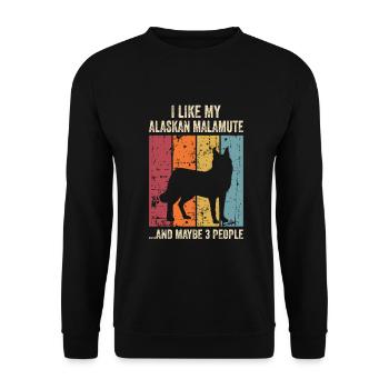 Alaska Malamute Chiens Cadeaux - Sweat-shirt Unisexe - noir - Devant - Alina (178cm) & Michal (187cm)