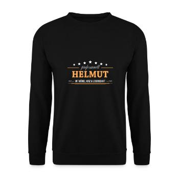 Professionell Helmut Name Vorname - Unisex Pullover - Schwarz - Vorne - Alina (178cm) & Michal (187cm)