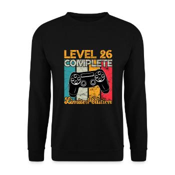 Level 26 complete Gaming Geburtstag - Unisex Pullover - Schwarz - Vorne - Alina (178cm) & Michal (187cm)