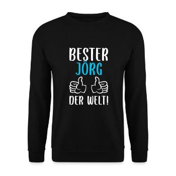Jörg Vorname Name Geburtstag - Unisex Pullover - Schwarz - Vorne - Alina (178cm) & Michal (187cm)