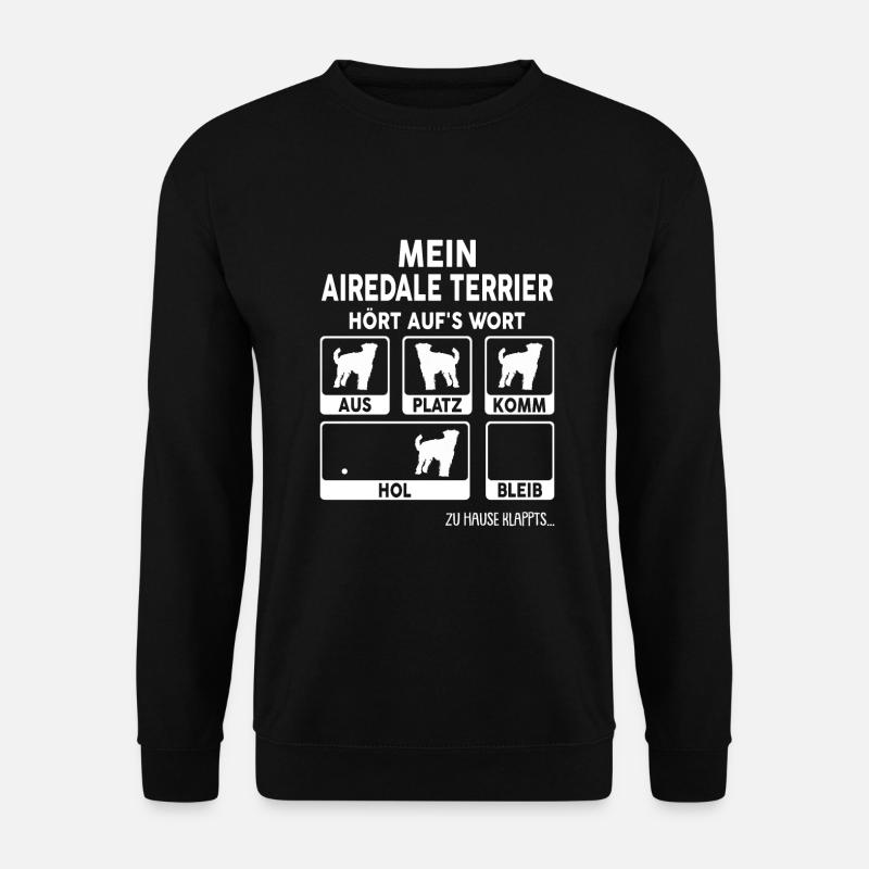 Airedale Terrier Geschenk Hunde - Unisex Pullover - Schwarz