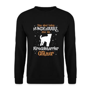 Airedale Terrier Geschenk Hunde - Unisex Pullover - Schwarz - Vorne - Alina (178cm) & Michal (187cm)