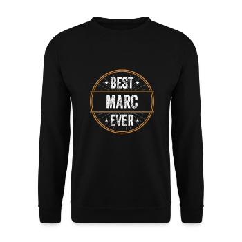 Meilleur cadeau de prénom Marc Ever - Sweat-shirt Unisexe - noir - Devant - Alina (178cm) & Michal (187cm)
