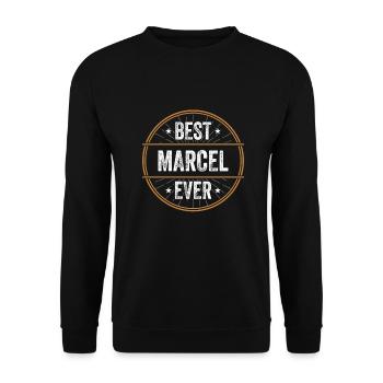 Meilleur cadeau de prénom Marcel Ever - Sweat-shirt Unisexe - noir - Devant - Alina (178cm) & Michal (187cm)