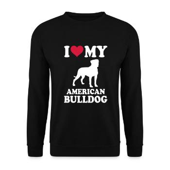 American Bulldog Chiens Cadeaux - Sweat-shirt Unisexe - noir - Devant - Alina (178cm) & Michal (187cm)