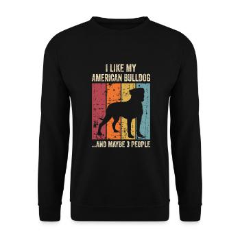 American Bulldog Chiens Cadeaux - Sweat-shirt Unisexe - noir - Devant - Alina (178cm) & Michal (187cm)