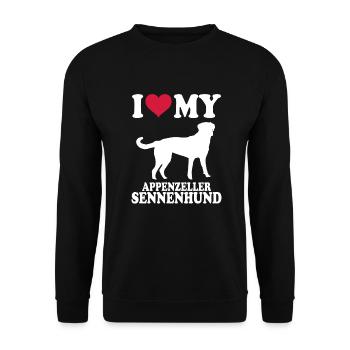 Appenzeller Mountain Dog Gift Dogs - Unisex Sweatshirt - black - Front - Alina (178cm) & Michal (187cm)