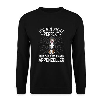 Appenzeller Sennenhund Geschenk Hunde - Unisex Pullover - Schwarz - Vorne - Alina (178cm) & Michal (187cm)