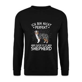Australian Shepherd Geschenk Hunde - Unisex Pullover - Schwarz - Vorne - Alina (178cm) & Michal (187cm)
