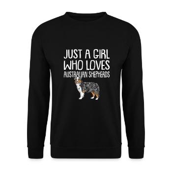 Australian Shepherd Geschenk Hunde - Unisex Pullover - Schwarz - Vorne - Alina (178cm) & Michal (187cm)
