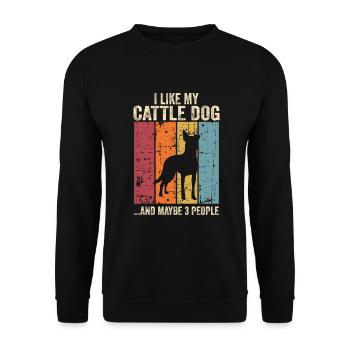 Australian Cattle Dog Gift Dogs - Unisex Sweatshirt - black - Front - Alina (178cm) & Michal (187cm)