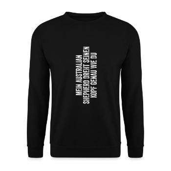 Australian Shepherd Geschenk Hunde - Unisex Pullover - Schwarz - Vorne - Alina (178cm) & Michal (187cm)