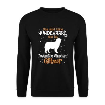 Australian Shepherd Geschenk Hunde - Unisex Pullover - Schwarz - Vorne - Alina (178cm) & Michal (187cm)