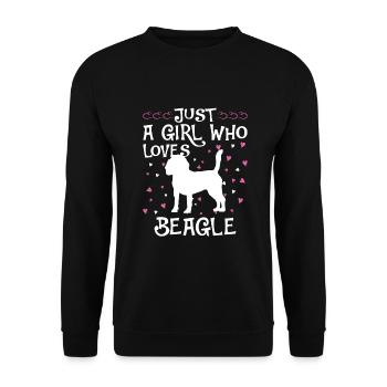 Beagle Gift Dogs - Unisex Sweatshirt - black - Front - Alina (178cm) & Michal (187cm)