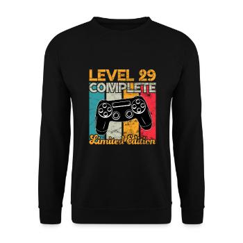Level 29 complete Gaming Geburtstag - Unisex Pullover - Schwarz - Vorne - Alina (178cm) & Michal (187cm)