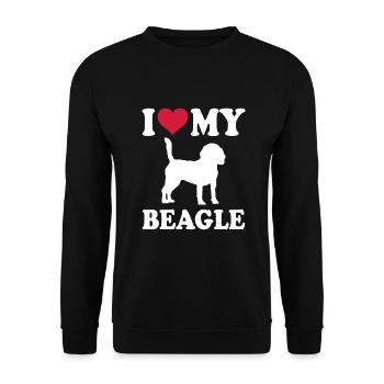 Beagle Gift Dogs - Unisex Sweatshirt - black - Front - Alina (178cm) & Michal (187cm)