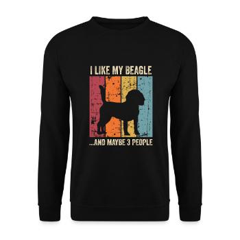 Beagle Gift Dogs - Unisex Sweatshirt - black - Front - Alina (178cm) & Michal (187cm)