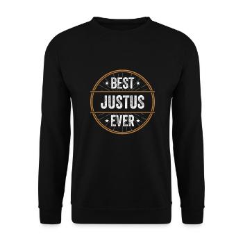 Best Justus Ever Vorname Name Geschenk - Unisex Pullover - Schwarz - Vorne - Alina (178cm) & Michal (187cm)