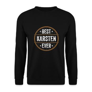 Best Karsten Ever Vorname Name Geschenk - Unisex Pullover - Schwarz - Vorne - Alina (178cm) & Michal (187cm)