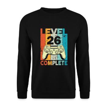 Level 26 Complete Gaming Geburtstag - Unisex Pullover - Schwarz - Vorne - Alina (178cm) & Michal (187cm)