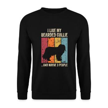 Bearded Collie Gift Chiens - Sweat-shirt Unisexe - noir - Devant - Alina (178cm) & Michal (187cm)