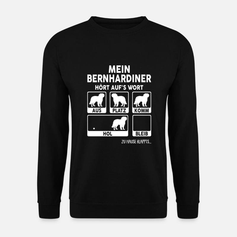 Bernhardiner Geschenk Hunde - Unisex Pullover - Schwarz