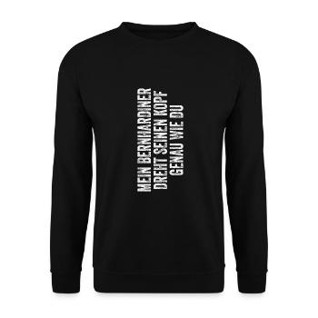 Bernhardiner Geschenk Hunde - Unisex Pullover - Schwarz - Vorne - Alina (178cm) & Michal (187cm)