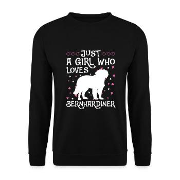 St. Bernard Gift Dogs - Unisex Sweatshirt - black - Front - Alina (178cm) & Michal (187cm)