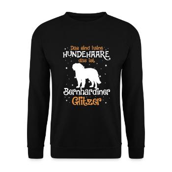Bernhardiner Geschenk Hunde - Unisex Pullover - Schwarz - Vorne - Alina (178cm) & Michal (187cm)