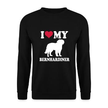 St. Bernard Gift Dogs - Unisex Sweatshirt - black - Front - Alina (178cm) & Michal (187cm)