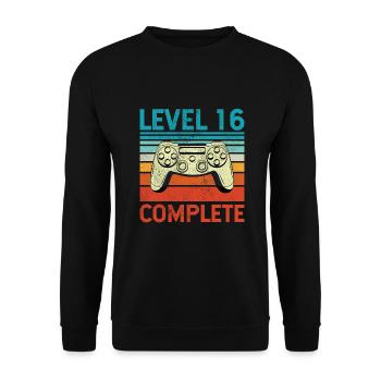 Niveau 16 Terminé - Sweat-shirt Unisexe - noir - Devant - Alina (178cm) & Michal (187cm)