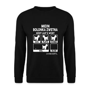 Bolonka Zwetna Geschenk Hunde - Unisex Pullover - Schwarz - Vorne - Alina (178cm) & Michal (187cm)