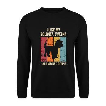 Bolonka Zwetna Chiens cadeaux - Sweat-shirt Unisexe - noir - Devant - Alina (178cm) & Michal (187cm)