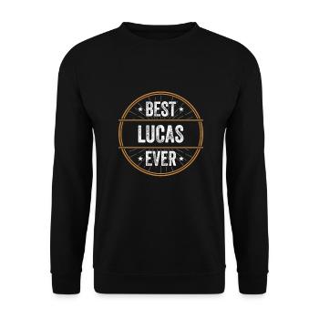 Meilleur Lucas Ever Prénom Nom Cadeau - Sweat-shirt Unisexe - noir - Devant - Alina (178cm) & Michal (187cm)