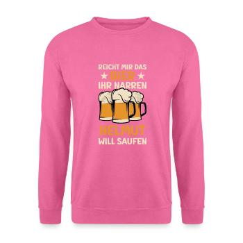 Reicht mir das Bier Helmut Saufen Namen - Unisex Pullover - Pink - Vorne