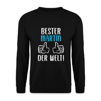 Martin Vorname Name Geburtstag - Unisex Pullover - Schwarz - Vorne - Alina (178cm) & Michal (187cm)