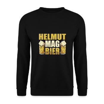 Helmut mag Bier Name Geburtstag - Unisex Pullover - Schwarz - Vorne - Alina (178cm) & Michal (187cm)