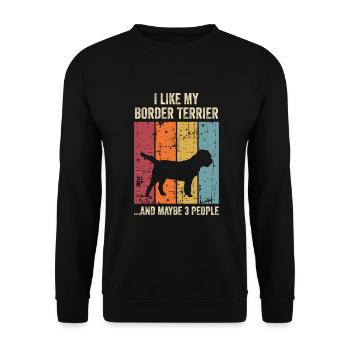 Border Terrier Cadeaux Chiens - Sweat-shirt Unisexe - noir - Devant - Alina (178cm) & Michal (187cm)