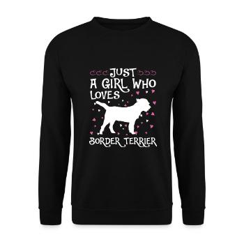 Border Terrier Cadeaux Chiens - Sweat-shirt Unisexe - noir - Devant - Alina (178cm) & Michal (187cm)