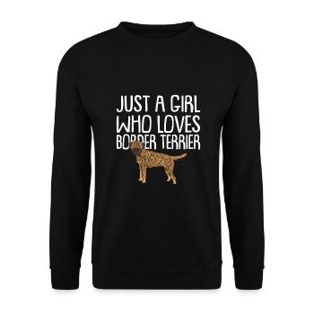 Border Terrier Cadeaux Chiens - Sweat-shirt Unisexe - noir - Devant - Alina (178cm) & Michal (187cm)