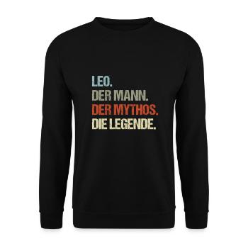 Leo der Mann der Mythos die Legende - Unisex Pullover - Schwarz - Vorne - Alina (178cm) & Michal (187cm)