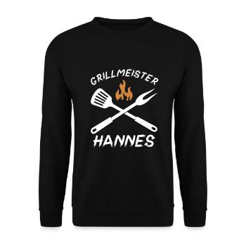 Grillmeister Hannes - Unisex Pullover - Schwarz - Vorne - Alina (178cm) & Michal (187cm)