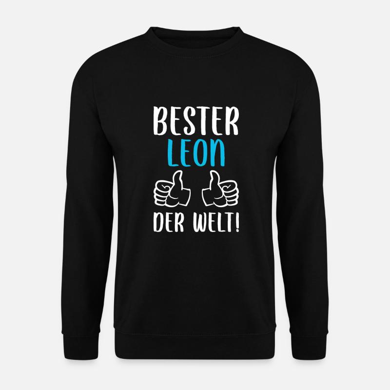 Léon Prénom Nom Anniversaire - Sweat-shirt Unisexe - noir