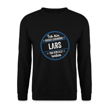 Ich bin dieser legendärer Lars Name - Unisex Pullover - Schwarz - Vorne - Alina (178cm) & Michal (187cm)